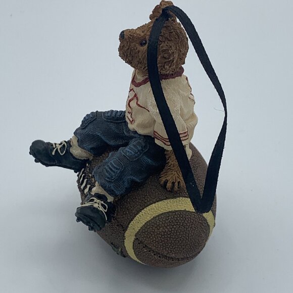 Boyds Bears Holiday Ornament - Football Player Bear on Ball - With Original Box - Picture 2 of 13